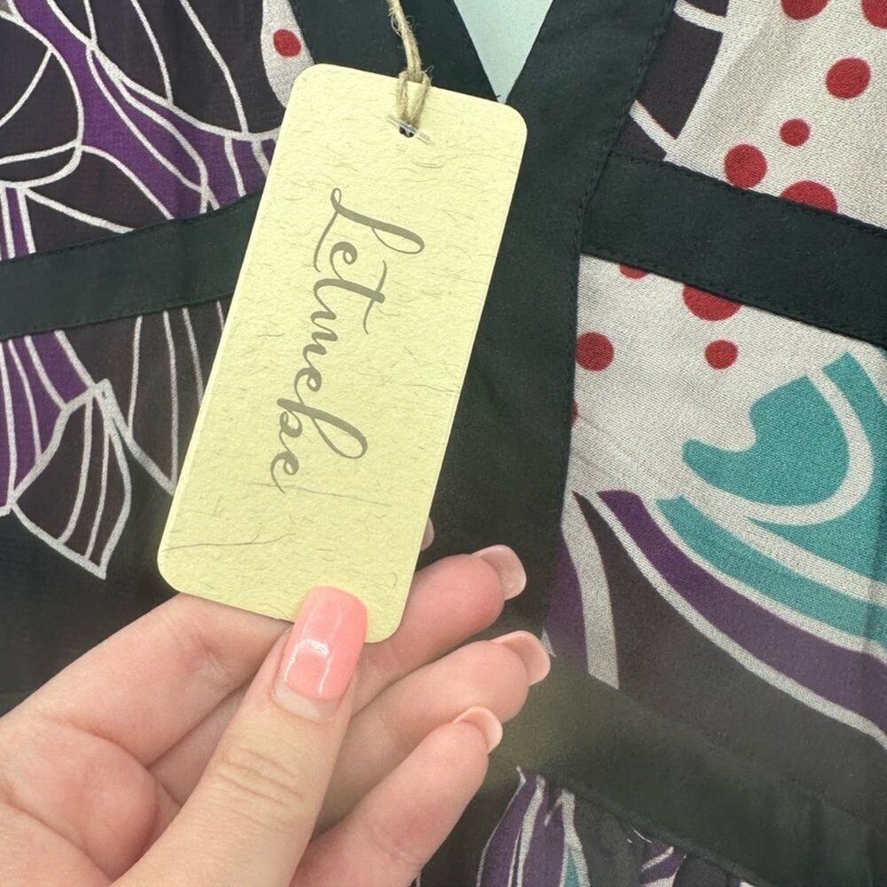 LetMeBe by Anthropologie Midi Dress Bold Print, Size Small new with tag - Picture 12 of 14